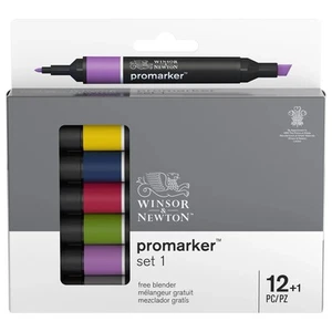 Winsor & Newton Promarker - Set 1 - Pack of 12 + 1 Blender - Picture 1 of 2