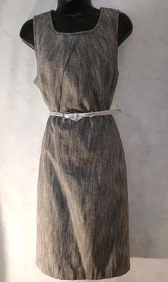 Vestido tipo jersey forrado negro blanco sin mangas Talbots para mujer talla 14 con cinturón nuevo con etiquetas Foto 1 de 4