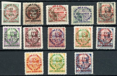 ESPAÑA GUERRA CIVIL 1936, SAN SEBASTIÁN, MH*/MNH**, JUEGO A 1 PESETA, MUY ESCASO. Foto 1 de 2