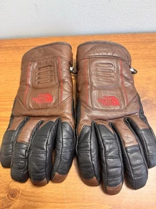 The North Face Vintage Leather Gloves- One Of A Kind Size Large Red Accent Rare - Picture 1 of 14