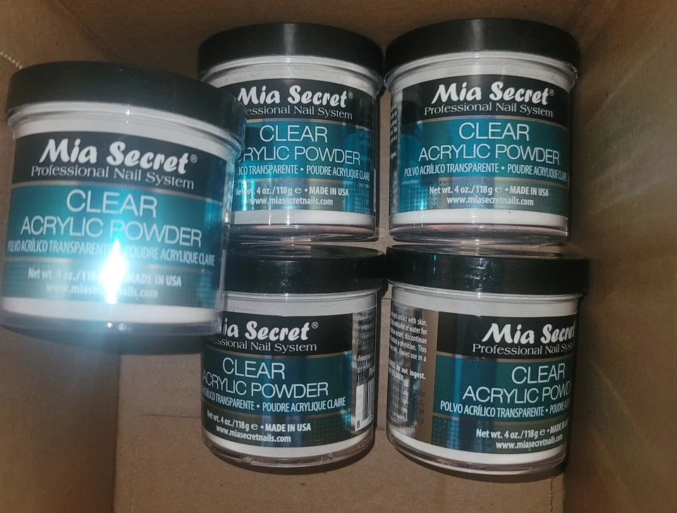 Lote de 5x! Polvo de uñas acrílico transparente Mia Secret - 4 oz cada uno Foto 1 de 1