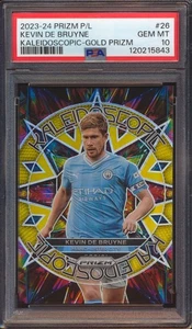 2023-24 PANINI PRIZM KEVIN DE BRUYNE KALEIDOSCOPIC GOLD PRIZM 4/10 PSA 10! - Picture 1 of 2