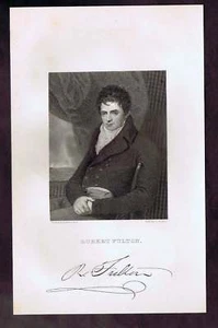 Robert Fulton - Inventor - Steamboat - Submarine   1836 Steel Engraved Print - Picture 1 of 1