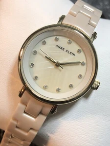 Women’s Anne Klein Watch Crystal Accented Ceramic AK3312 Ladies Wristwatch - Picture 1 of 21