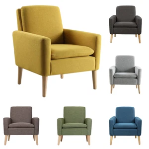 Modern Upholstered Fabric Armchair - Comfy Accent Chair for Home & Office - Picture 1 of 27