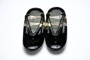 CARI SANDALI KIMONO ZORI VINTAGE GIAPPONESI AUTENTICI VANIGLIA 23,5 cm US TAGLIA 6,5 - Foto 1 di 7