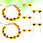  2 Set Sunflower Wedding Headband Hairpins Girls Hairbows Daisy