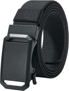 Ratchet Elastic Stretch Belt 1 3/8" Automatic Buckle Adjustable Trim to Fit Men - Picture 1 of 6