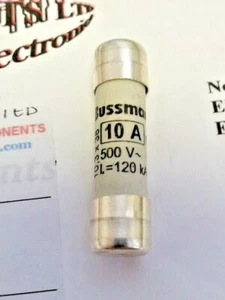 FUSIBLE CARTUCHO INDUSTRIAL BUSSMANN C10G10 10amp (10,3 X 38mm) Stk: 0903 - Imagen 1 de 2