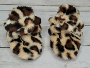 Unisex Baby Booties Non-Slip Sole 12-18 Months Animal Print Faux Fur Cozy Shoes - Picture 1 of 6