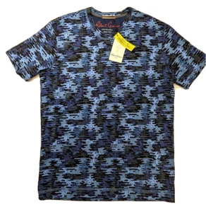 Robert Graham T-shirt Mens Small Blue Deke Camo Short Sleeve Performance - Picture 1 of 10