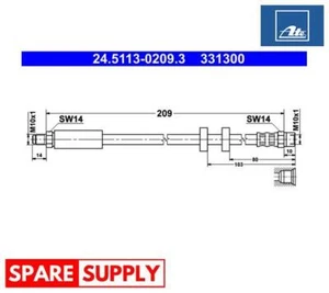 BRAKE HOSE FOR AUDI ATE 24.5113-0209.3 - Picture 1 of 8