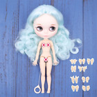 Blythe Doll "12 Curly Light Blue Hair Matte Face Jointed Nude