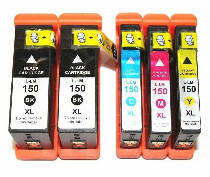 5Pack High-Yield 2 x BK + CMY Ink For Lexmark 150XL Pro715 Pro915 S315 S415 S515 - Image 1 of 1