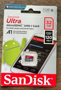 SanDisk 32GB Ultra(R) microSDHC 120MB/s A1 Class 10 UHS-I - Picture 1 of 1