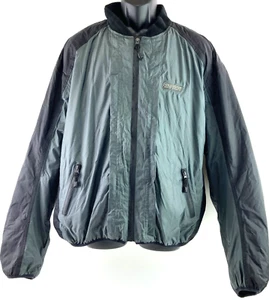 Olympia Moto Sports Windbreaker Jacket Men's Size 3XL Black Gray Full Zip Nylon - Picture 1 of 8