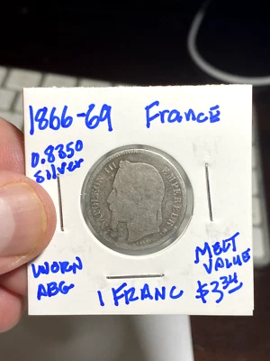 1866 - 1869 Francia 1 franco Foto 1 de 2
