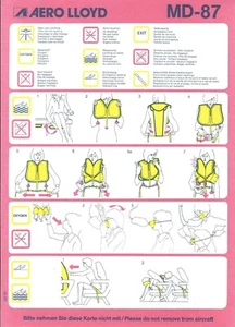 Safety Card - Aero Lloyd - MD-87 - c1991 (S3880) - Bild 1 von 1
