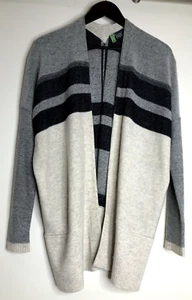 Cardigan tunica Vince taglia small 70% lana 30% cashmere a righe aperto davanti tasche - Foto 1 di 8