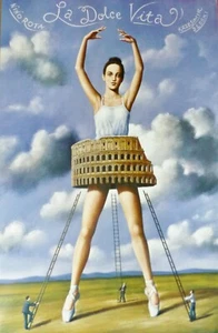 RAFAL OLBINSKI La Dolce Vita Poster Offset Lithograph 24x37″ Polish Artist art - Picture 1 of 2