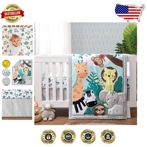 3-Piece Baby Crib Bedding Set - Safari Adventures for Cozy Nursery Design - Picture 1 of 9