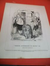 POLITICAL france british lion OLD ANTIQUE 1840S ART PRINT leech DRAWING PUNCH