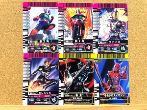 Juego de 6 cartas japonesas Kamen Rider Battle MASKED RIDER No.2 y NEGRO, etc. Usado - Imagen 1 de 2