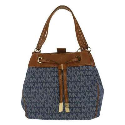 Bolso de Mano Michael Kors Marina Grande con Cordón (Denim Signature) 30S6GMAT3V-405 Foto 1 de 4