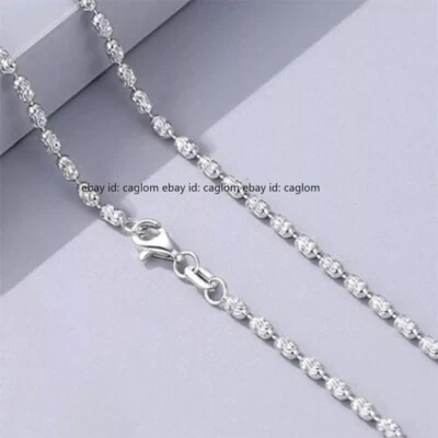 Pure Platinum 950 Chain Women 1.5mm Carved Beads Link Necklace 6.6-6.7g/16.9inch - Image 1 of 4