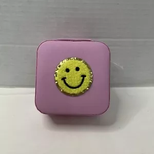 Kleines Reise Schmuckkästchen Smiley Gesicht rosa - Bild 1 von 10