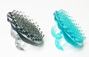 Body & Sole Shampoo & Scalp Toning Brushes 2 pack (1 Aqua + 1 Gray) 08619 - Picture 1 of 5