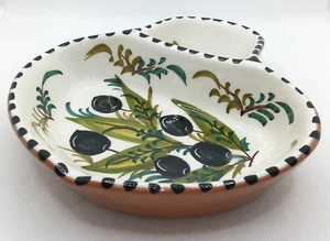 Casafina Terracotta Olive Dish With Pit Sidecar Hand painted - Picture 1 of 6