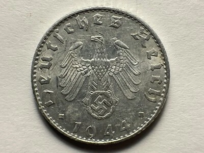 Nazi Germany 1944 B Vienna 50 Reichspfennig Third Reich WW2 Wartime Coin - Image 1 of 2