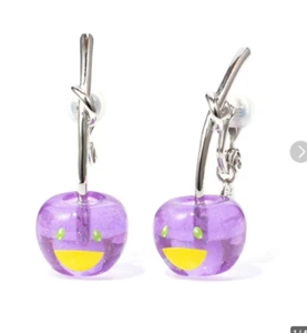 Takashi Murakami x Liquem Cherry Earrings Purple Kaikai kiki Accessory Limited - Picture 1 of 2