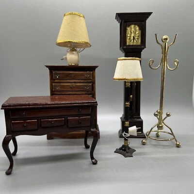 Sonia Messer Doll Dollhouse Miniature Drawer Clock Dresser Lamp Coat Rack 1:12 - Image 1 of 4