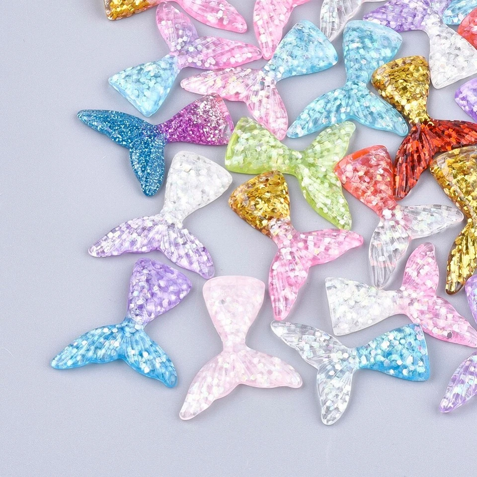 6 Mermaid Tails Resin 30.5mm Flatback Embellishments B47-10 Aussie Seller - image 1 of 3