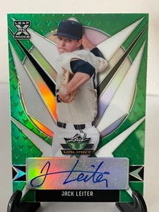 2021 Leaf Valiant BA-JL1 Jack Leiter Auto Green Texas Rangers - Picture 1 of 2