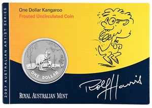 AUSTRALIA 1 Dollar 2007 Frosted UNC 'Kangaroo - Rolf Harris' C-Ni Type - Picture 1 of 4