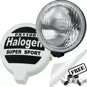2x 12v Van Rally Sport Giant Round Driving Halogen Spot Lamps Lights+Covers+CP - Picture 1 of 14