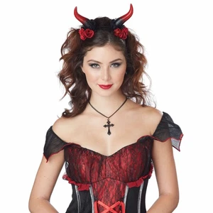 Rose Enchantress Gothic Devil Demon Horn Fairytale Women Costume Horns - Picture 1 of 2