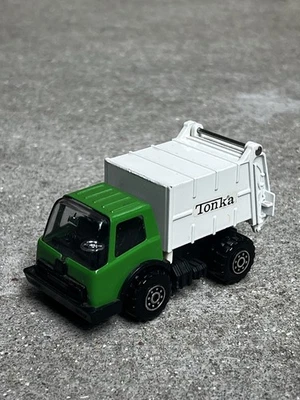 Vintage Mini Tonka Trash Garbage Truck Green & White Japan 4" Steel - Image 1 of 4