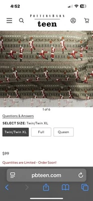Pottery Barn Teens Organic Cotton Twin/Twin XL Sheet Set Merry Swishmas New - Image 1 of 4