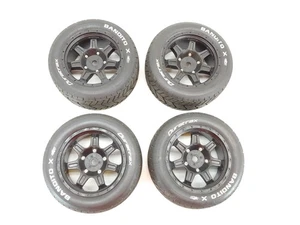 4x Rare Duratrax Bandito X 1/5 Monster Truck Street Tires & Wheels X-Maxx XRT - Picture 1 of 7