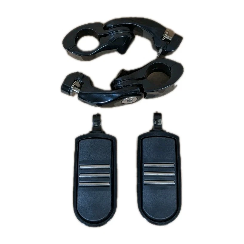1.25" Stainless Steel Adjustable Highway Foot Pegs for & More - Short Black - Image 1 of 4