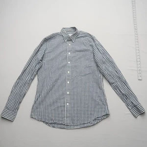 Camicia uomo Trumaker manica lunga abbottonata grande blu gingham check casual - Foto 1 di 8