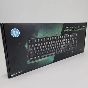 Teclado para juegos HP Pavilion 500 con cable luz trasera rojo silencioso interruptores mecánicos - Imagen 1 de 7
