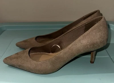 Zapatos de tacón H&M Hennes & Mauritz para mujer 38 marrón gamuza sin cordones punta Foto 1 de 4