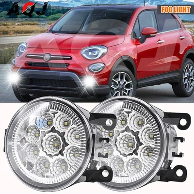 White LED Fog Light Front Bumper Lamps Driving LH+RH for Fiat 500X 2019-2022 Foto 1 de 4