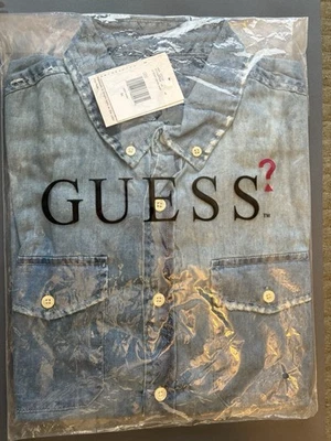 Camisa de mezclilla con botones Guess para hombre nueva con etiquetas estilo occidental manga larga (sellada) Foto 1 de 4