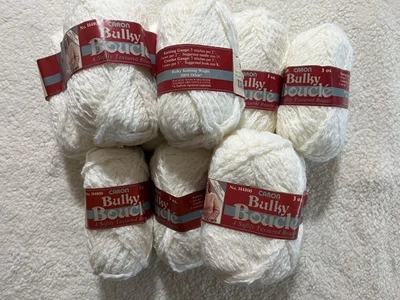 HILO VINTAGE CANON BULKY BOUCLE # H4800 MADEJAS 3 OZ ~ BLANCO ~ 100% ORLON ~ LOTE DE 10 Foto 1 de 3